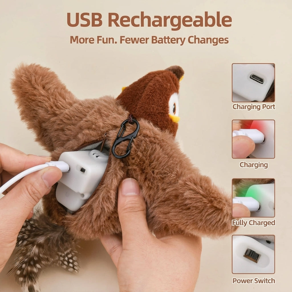 Flying Bird Cat Toy 2.0 – Rechargeable & Motion-Activated