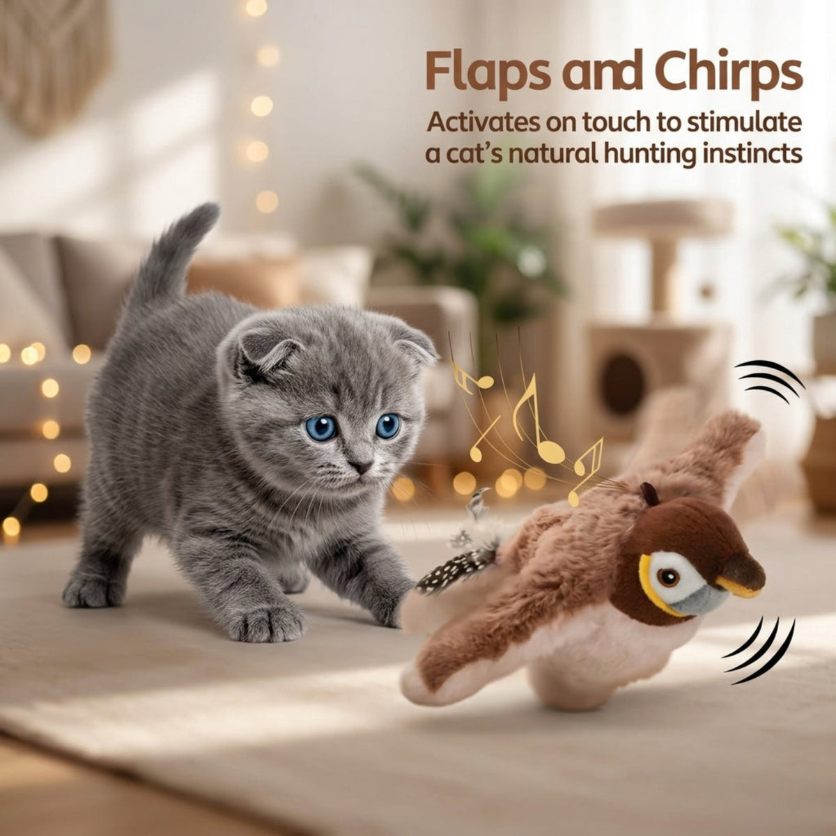 Flying Bird Cat Toy 2.0 – Rechargeable & Motion-Activated