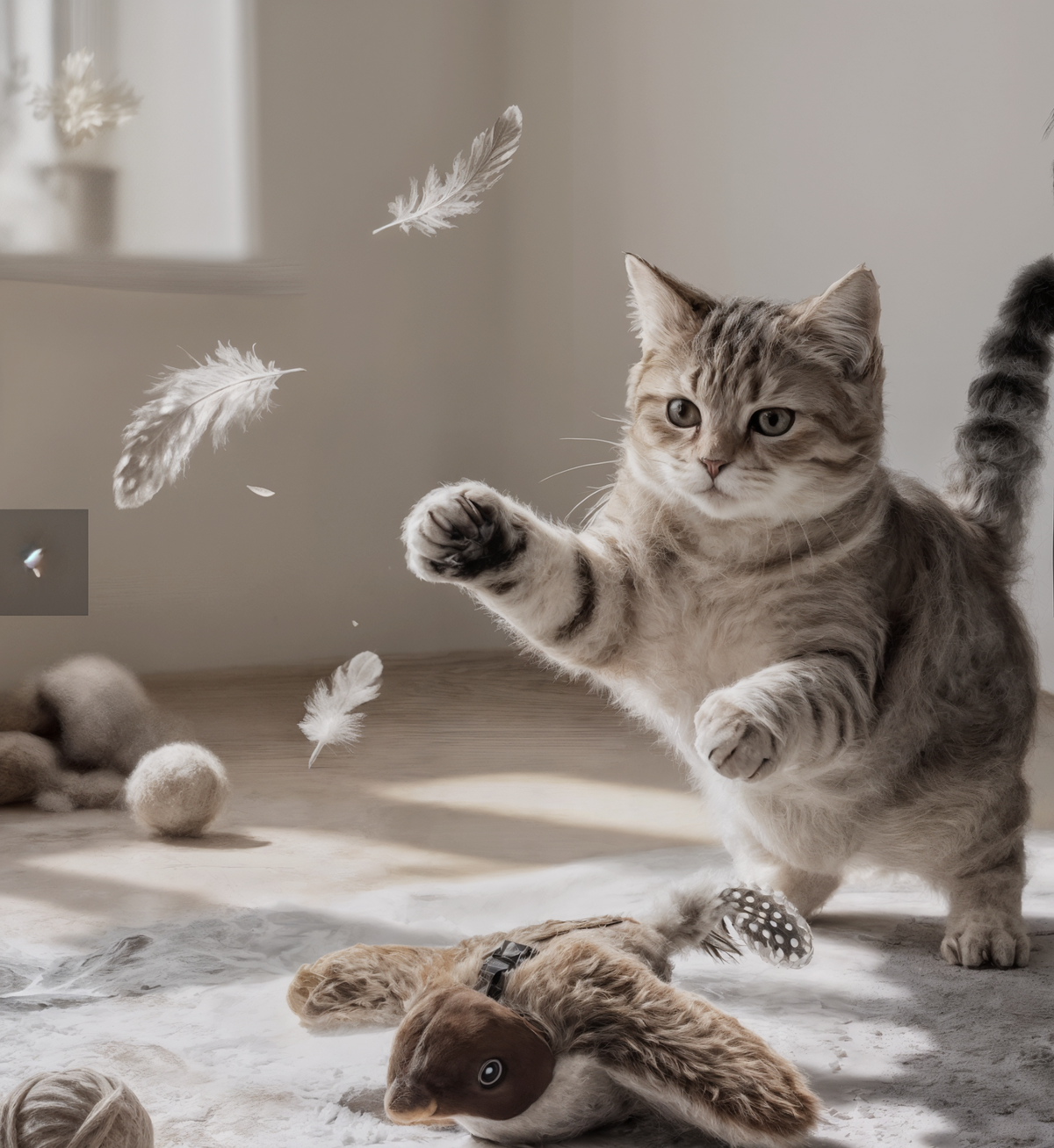 Flying Bird Cat Toy 2.0 – Rechargeable & Motion-Activated